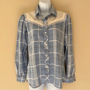 Kenny Rogers Vintage Western Womens Button Down Shirt 11/12 Pearl Snap Cowgirl